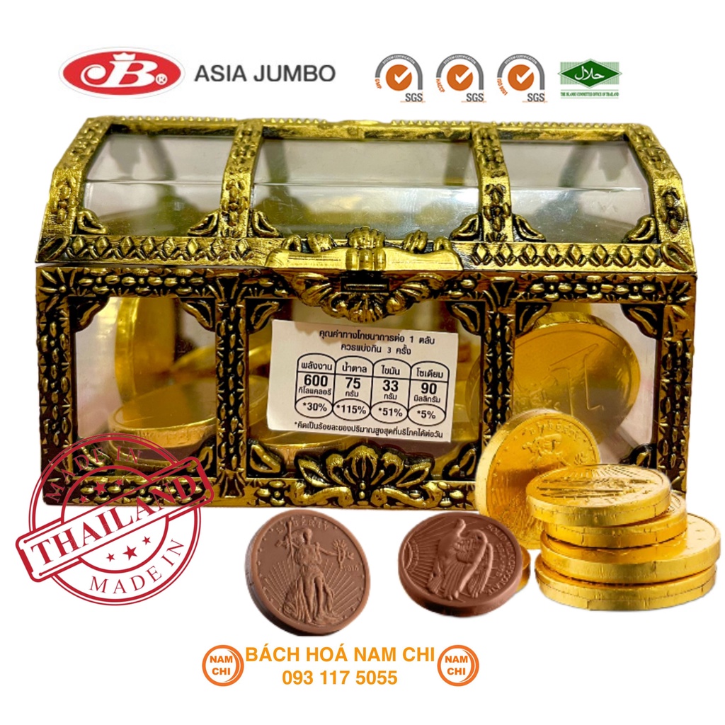 Socola Rương Vàng Thái Lan Socola Đồng Tiền Vàng Hộp 112G (HÀNG CHUẨN THÁI LAN) Quà Tặng Đẹp Ý Nghĩa