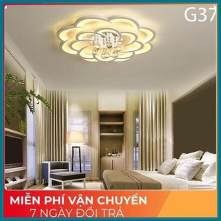 Đèn led ốp trần hình hoa pha lê 16 cánh 3 chế độ ánh sáng - có điều khiển từ xa_đèn mâm ốp trần_ đèn led mâm