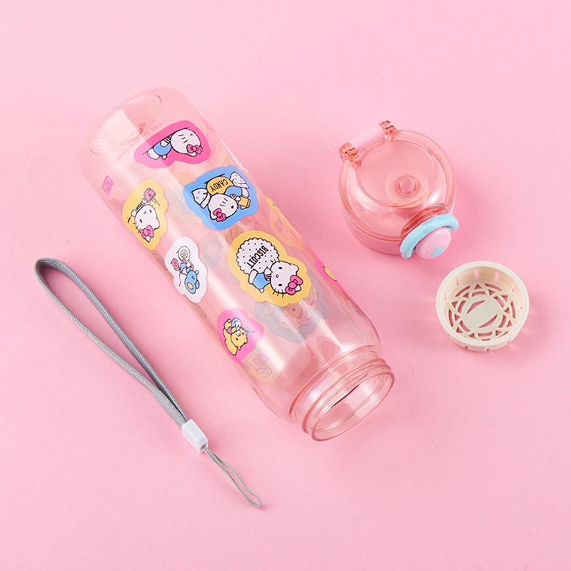 Hellokitty Bình Nước Nhựa Cỡ Lớn In Hình Hello Kitty Dễ Thương Tiện Dụng Cho Học Sinh