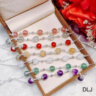 lắc bạc mix đá phong thủy