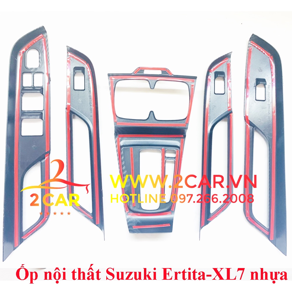 Ốp nội thất xe Suzuki Ertiga, XL7, XL-7 2019, 2020, 2021, 2022 2023 2024 loại nhựa Vân carbon cao cấp