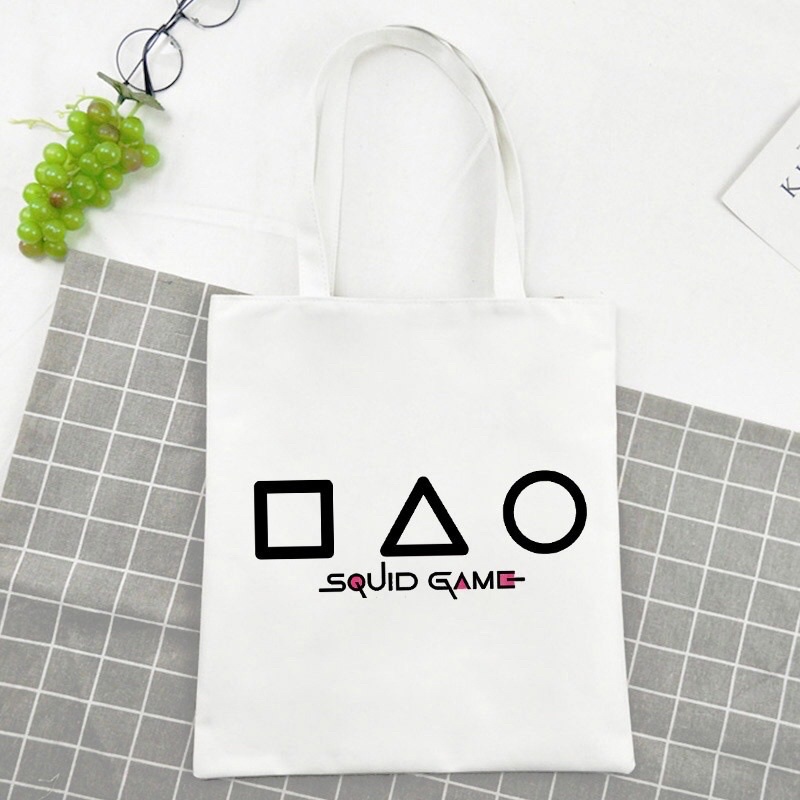 [ NHIỀU MẪU] Túi Tote Vải Canvas Squid Game Trò Chơi Con Mực Hàng HOT Giá Rẻ