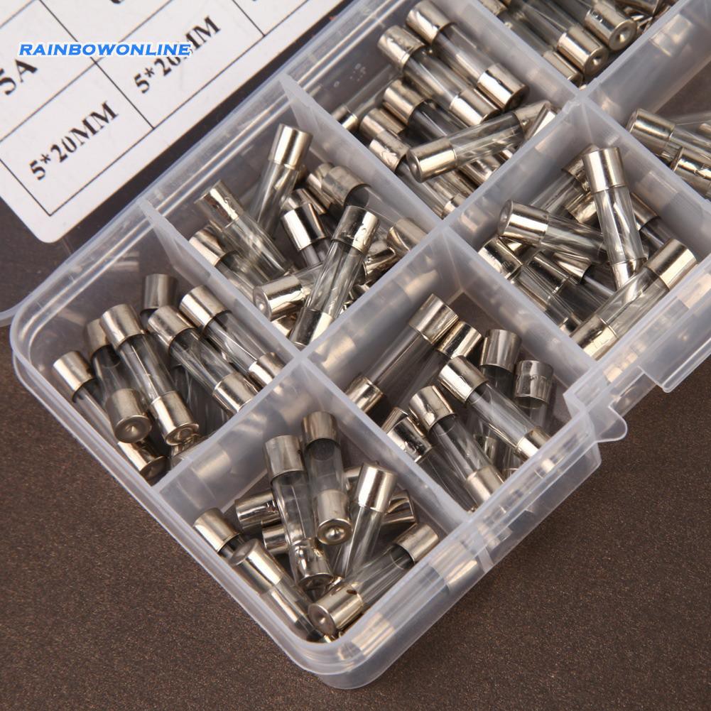 Bộ 100 Cầu Chì Ống Thủy Tinh 5x20mm