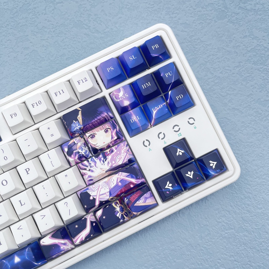 137 Phím Raiden Shogun Keycap Cherry Profile Genshin Impact Beelzebul Anime PBT Dye Sub Bàn phím cơ học Keycap