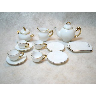 Khuôn nặn đất sét bộ bình trà dollhouse nhà búp bê miniature