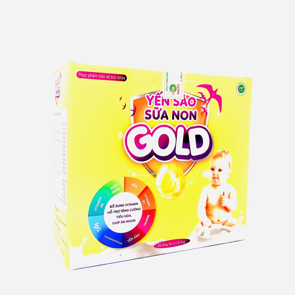 Yến Sào Sữa Non GOLD - Bổ dung vitamin, hỗ trợ tăng cường tiêu hóa giúp ăn ngon (hộp 20 ống)