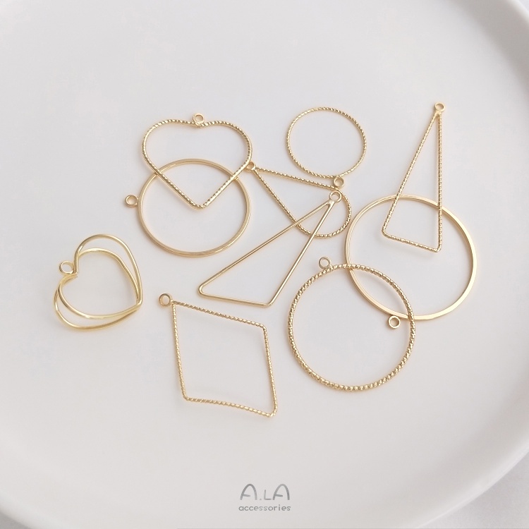 Bông Tai Mạ Vàng 14K Handmade Hình Tròn