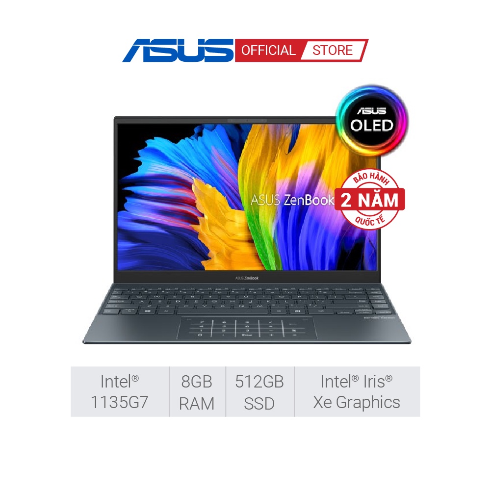 [ELBAU7 giảm 7% tối đa 1TR] Laptop Asus ZenBook UX325EA-KG363T Core i5-1135G7/8GB RAM/512GB SSD/13.3inch OLED FHD W10