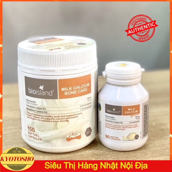 Viên Bổ sung Canxi sữa cho bé của Úc Bio Island Milk Calcium Kids 90 viên