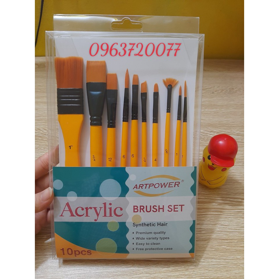 BỘ CỌ VẼ MÀU ACRYLIC SET 10 CÂY (ZYY-10PC)