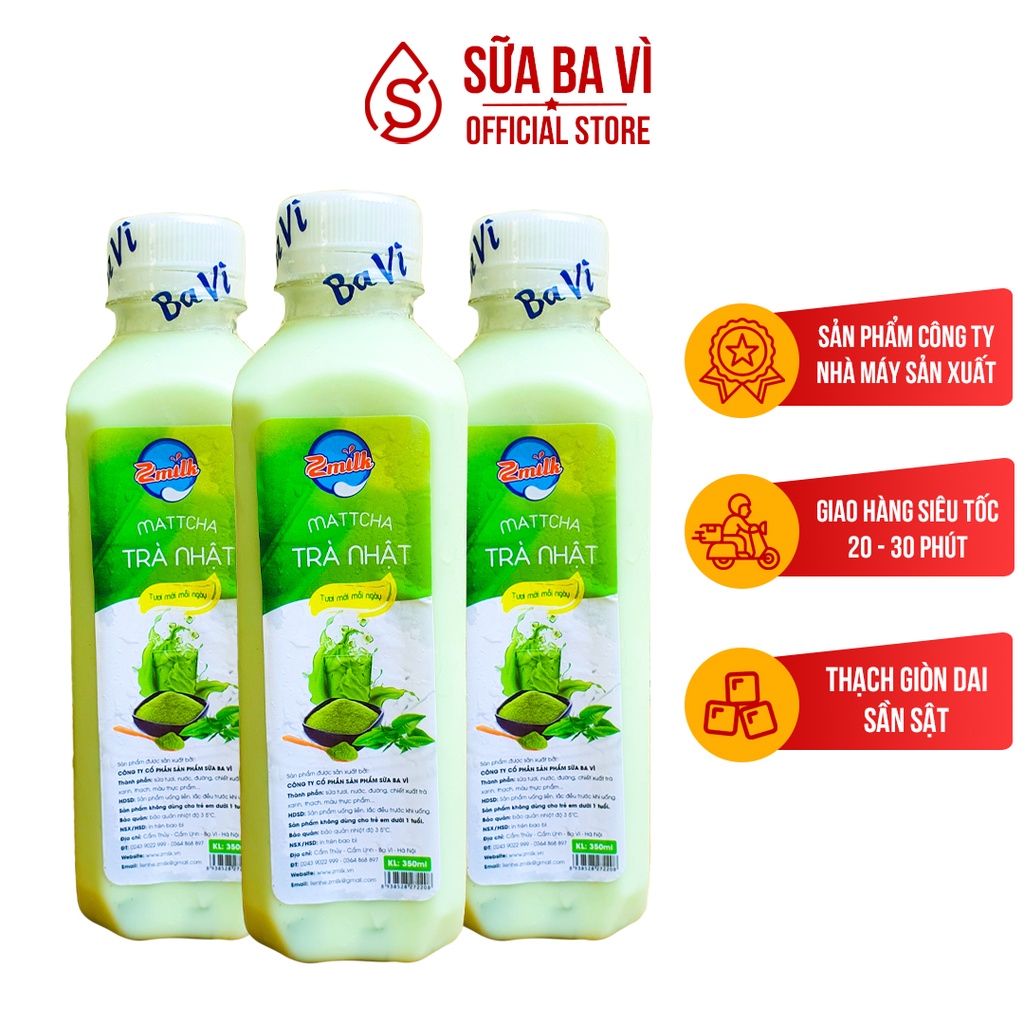 - Matcha Trà Nhật Ba Vì - Zmilk - Chai 350ML