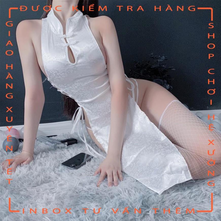 Đồ Cosplay sexy đan sườn - Đầm ngủ lụa sườn xám thượng hải gợi cảm  - hot tiktok | BigBuy360 - bigbuy360.vn