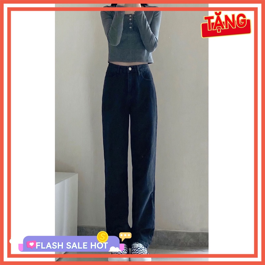 Quần jean nữ ống rộng cạp cao ulzzang QJD7 Danquyenx , quần bò Unisex thời trang teen siêu đẹp