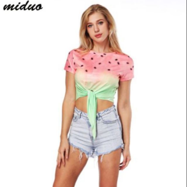 Áo croptop 3D dưa hấu độc lạ