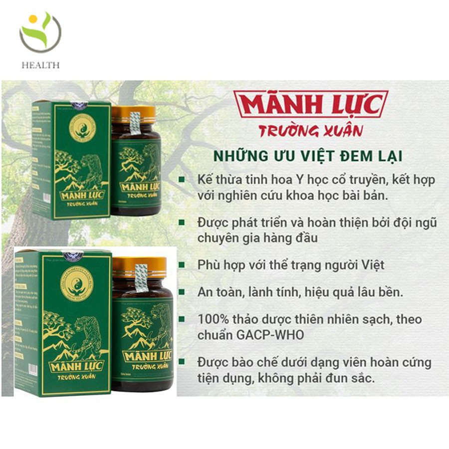 Mãnh Lực Trường Xuân Xanh hỗ trợ chức năng sinh lý nam giới