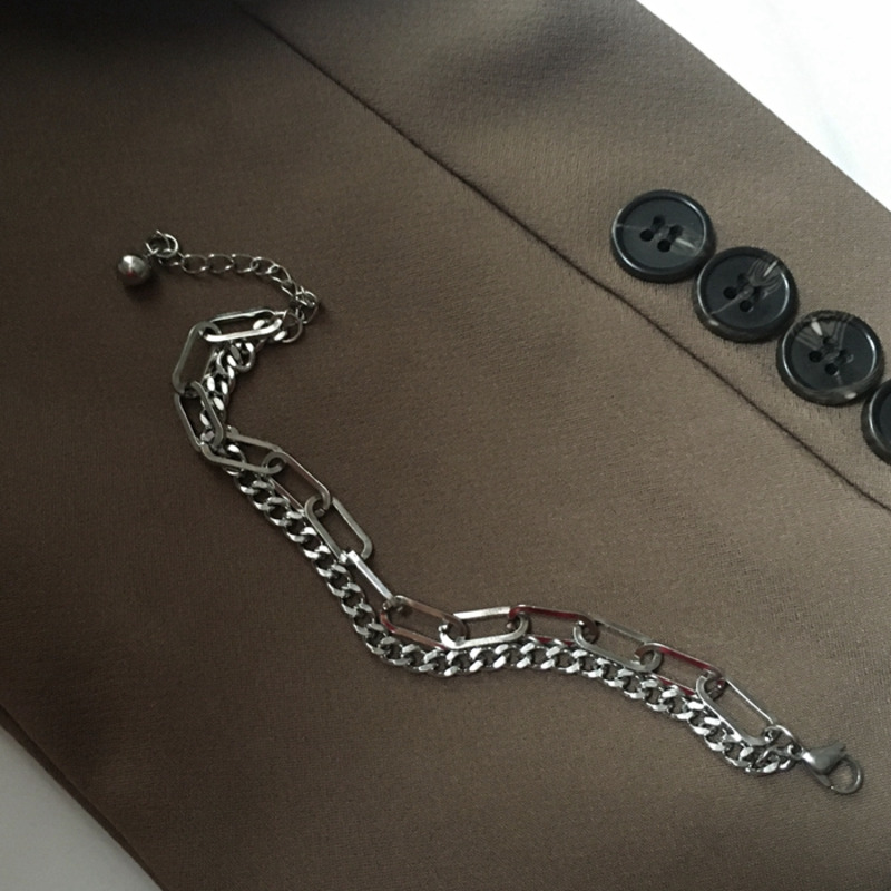 Vòng Tay Kim Loại Thiết Kế Đơn Giản Phong Cách Hip-Hop Độc Đáo