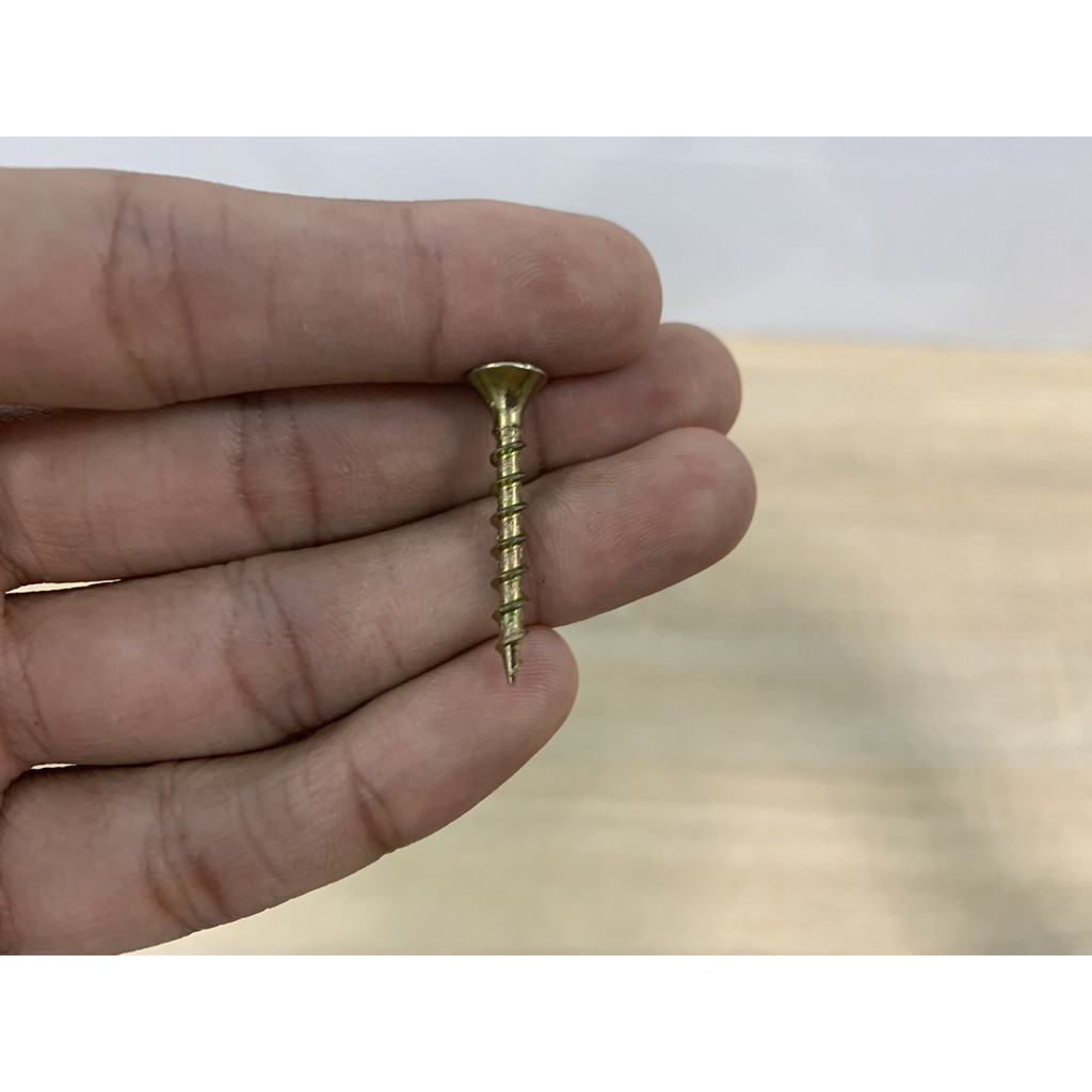 100 gram Vít gỗ vàng đầu bằng 1.5F, 2F, 2.5F, 3F, 4F, 5F, 6F, 7F - Đồ gia dụng Hoàng Kim