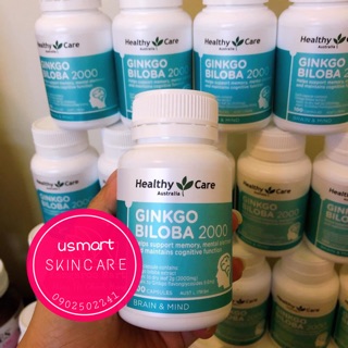 Viên uống bổ não Ginkgo Biloba Healthy Care 100 viên mẫu mới (có bill mua hàng Úc)