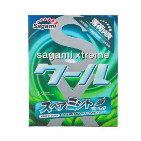 Bao cao su Sagami Spearmint (Hộp 3 chiếc )(Hibaby+ Store)