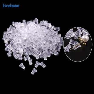 1000 chiếc 6mm Cao su trong suốt Earnut Bông tai lưng Mũ chặn
