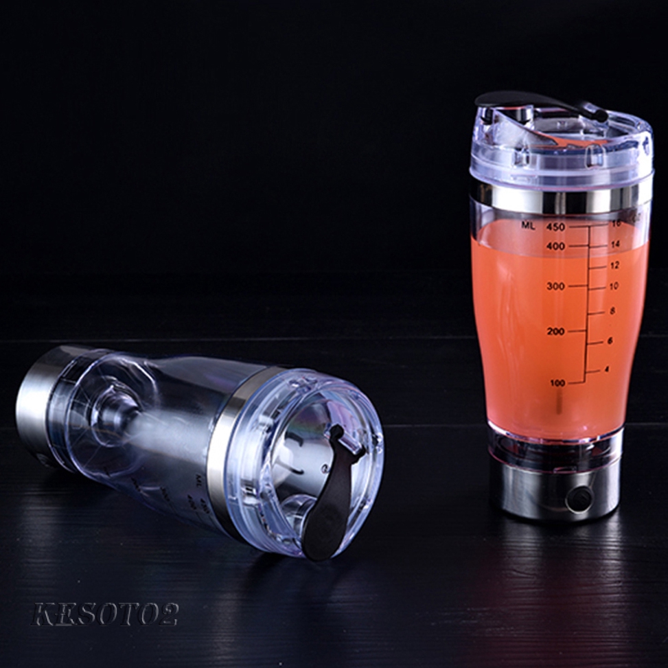 Bình pha sữa lắc protein sạc bằng USB dung tích 450ml thiết kế di động