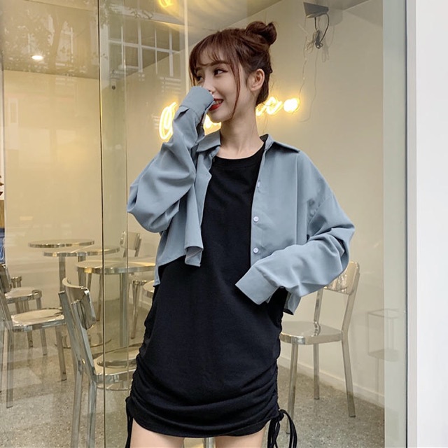 [Order] Áo sơ mi croptop ulzzang tay dài đón hè