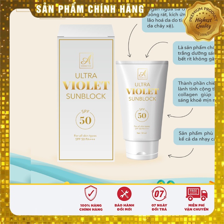 [Chính Hãng] kem chống nắng a cosmetic ultra violet sunblock mỹ phẩm phương anh