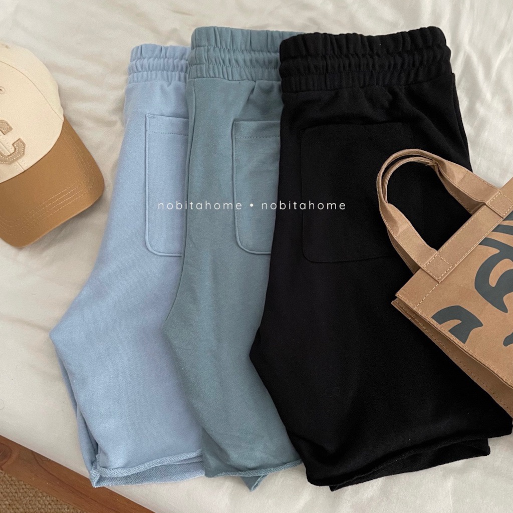 NOBITA HOME - QUẦN SHORTS NỈ THUN MÙA HÈ LƯNG CHUN BRUTON