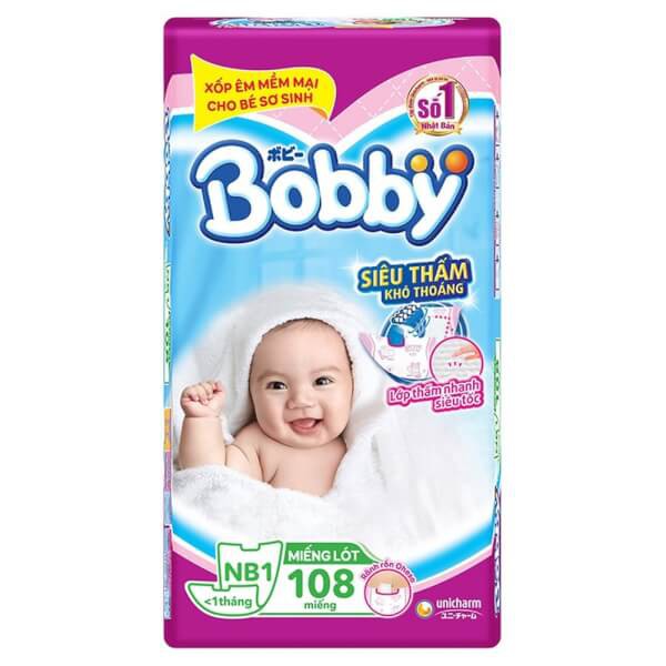 Miếng lót Bobby Newborn1 108m  Newborn2 60m Siêu thấm