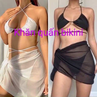 Khăn Quấn Phối Lưới Mặc Ngoài Đồ Bơi Bikini Thời Trang Nữ- M9
