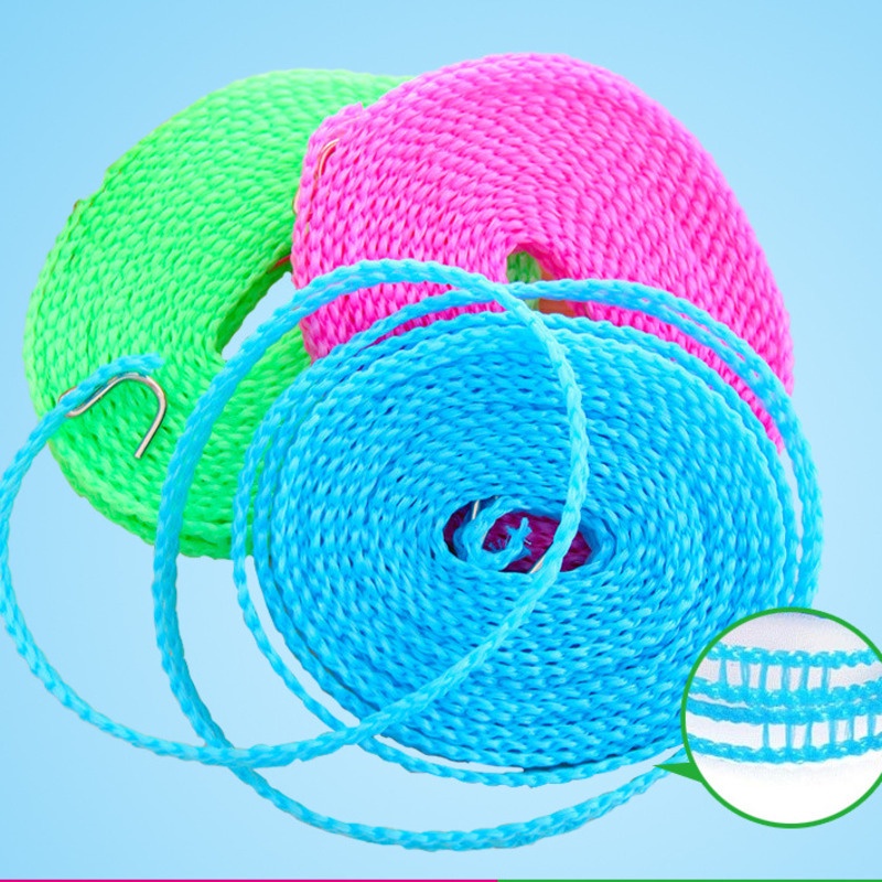 Dây Phơi Quần Áo Có Kẹp Chống Gió Chống Trượt Dài 5m Có Thể Gấp Gọn Tiện Dụng Mang Theo Du Lịch