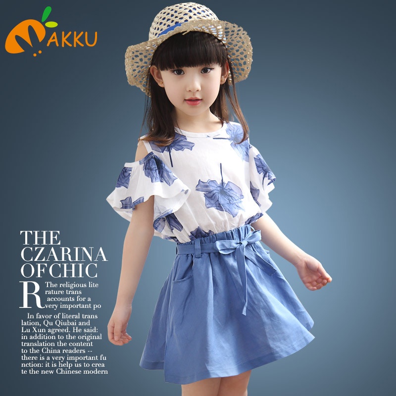 Đầm In Hình Lá Phong Thời Trang Cho Bé Gái