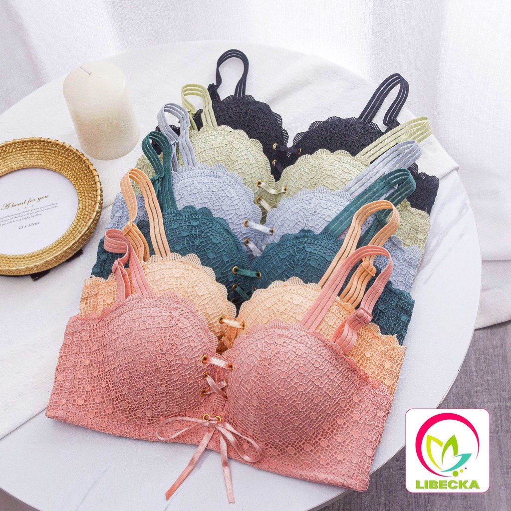 Áo ngực nữ dễ thương Ren hoa Baby su đúc không gọng bàn tay nâng ngực tạo khe cao cấp Sexy gợi cảm LIBECKA AL970