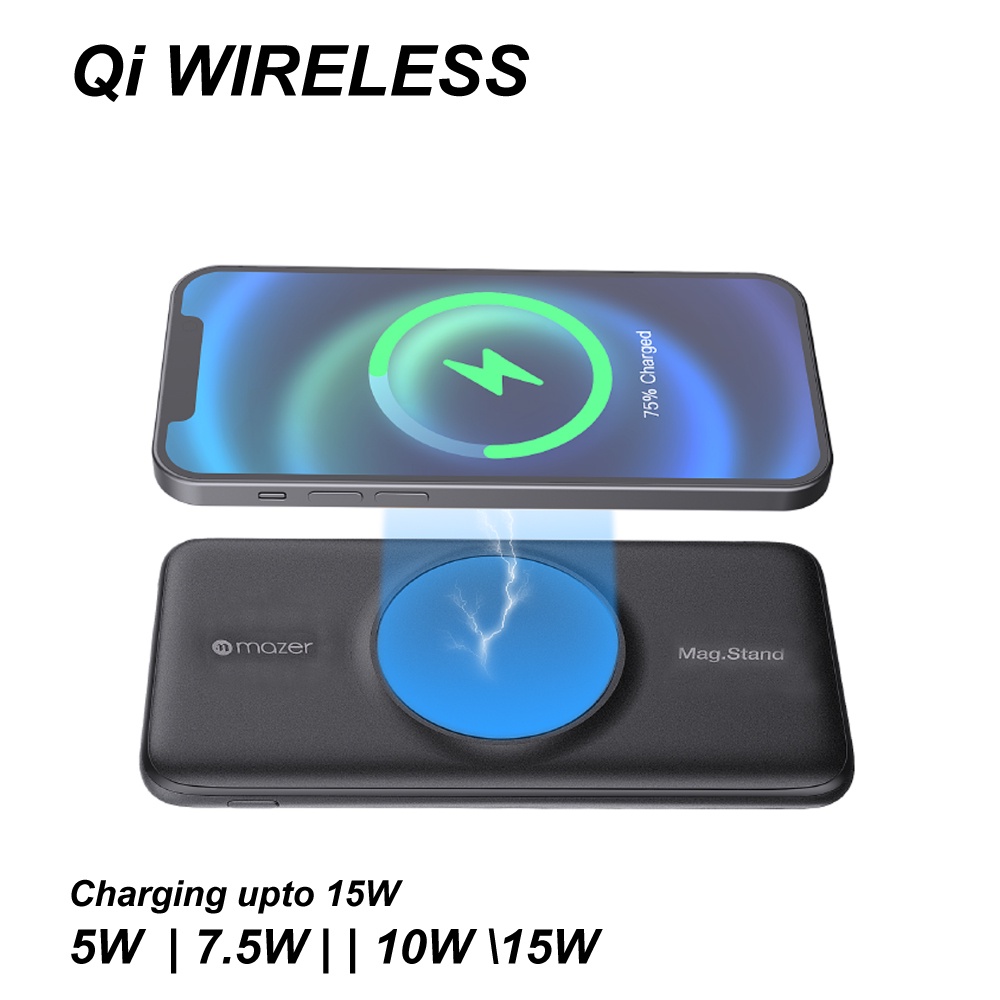 Pin Sạc Không Dây Mazer Infinite.Boost Mag.Stand Qi Wireless 15W/10000mAh