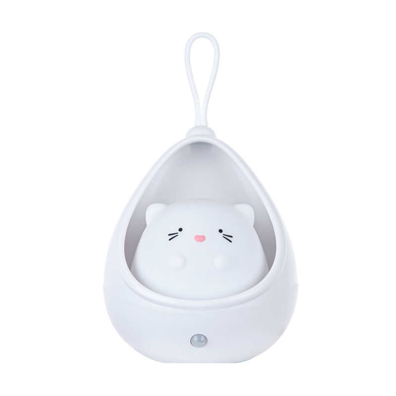 Đèn Ngủ Silicon Hình Mèo / Thỏ Dễ Thương Nhỏ Gọn Kèm Sạc Tiện Dụng Trang Trí Phòng Ngủ Cho Bé