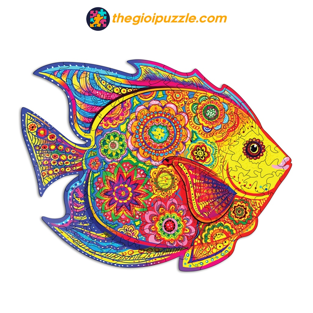 Bộ Xếp Hình Gỗ Thegioipuzzle.com Ghép Hình Puzzle Con Vật Tổng Hợp - Con Cá