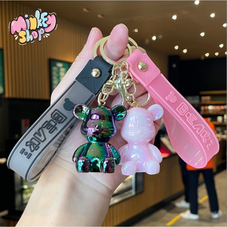 Móc Khóa Đẹp Hình Gấu Ngồi Dễ Thương, phụ kiện Túi Xách -Minkey