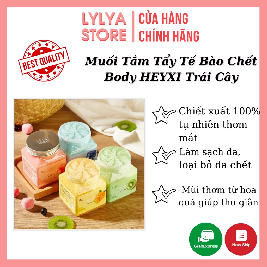 Tẩy da chết Heyxi chiết xuất từ hoa quả  hũ 350g giúp làm trắng sáng và nuôi dưỡng làn da Lylya St