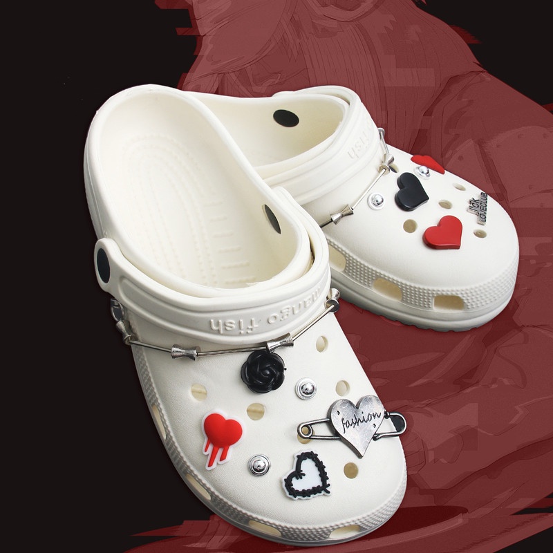 Phụ Kiện Khóa Kim Loại Trang Trí Giày Crocs Jibbitz Phong Cách Punk Trẻ Trung Thời Trang Mới