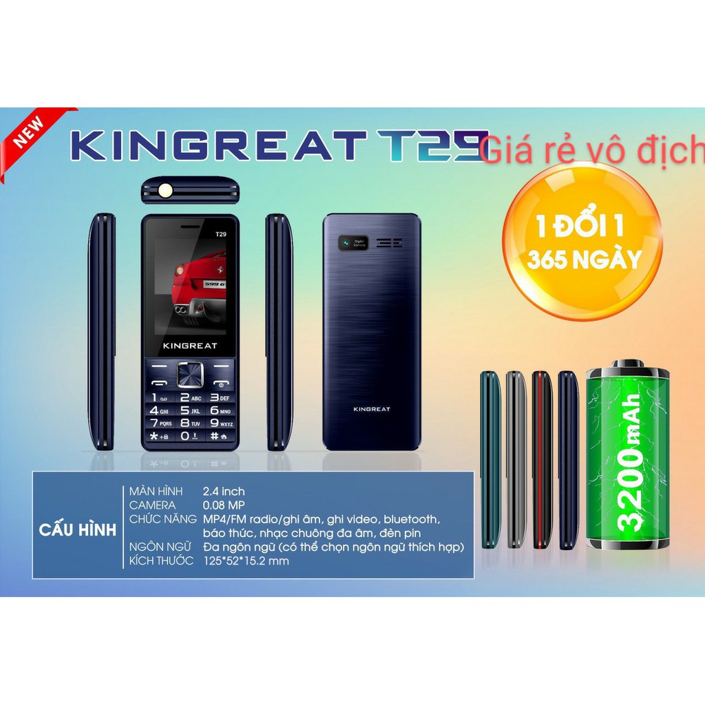 @ Mua 1 tặng 1# ĐIỆN THOẠI PIN KHỦNG T29 MÀN HÌNH LỚN 2.4INCH