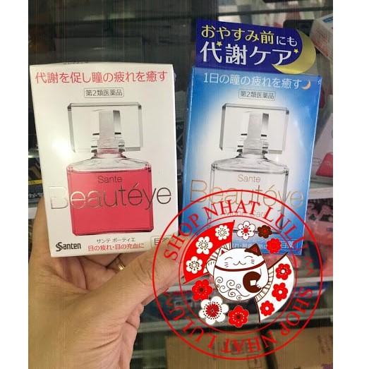 Thuốc nhỏ mắt Sante santen Beauteye Moon Nhật bản màu xanh/đỏ