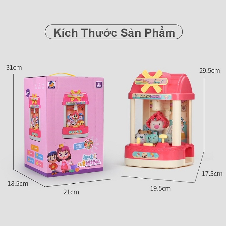 MÁY GẮP THÚ MINI KÈM THÚ BÔNG ĐỒ CHƠI CHO BÉ