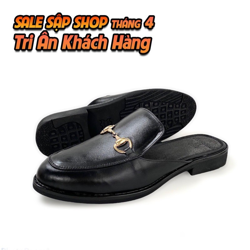 Giày Sục nam nữ da bò thật cao cấp TEFOSS HT751 Ver.1 đen size 35-45 cá tính