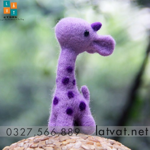 [MỚI] Kit Len Chọc Bé Hươu Cao Cổ Nhỏ Siêu Cute - Needle felting giraffe - Kit len chọc giá rẻ, quà tặng handmade g