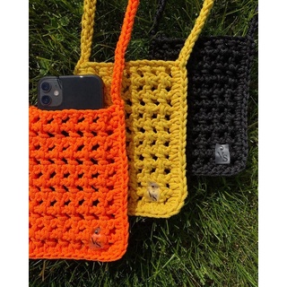 Túi Lưới móc bằng Len túi đựng điện thoại handmade len móc