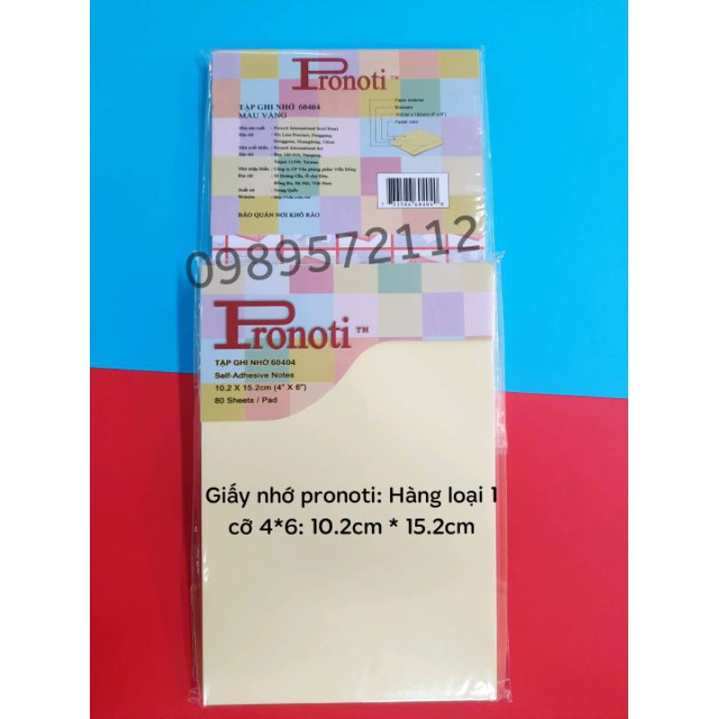 Giấy nhớ pronoti 4*6 (10.2*15.2 cm)-giấy note ghi chú.