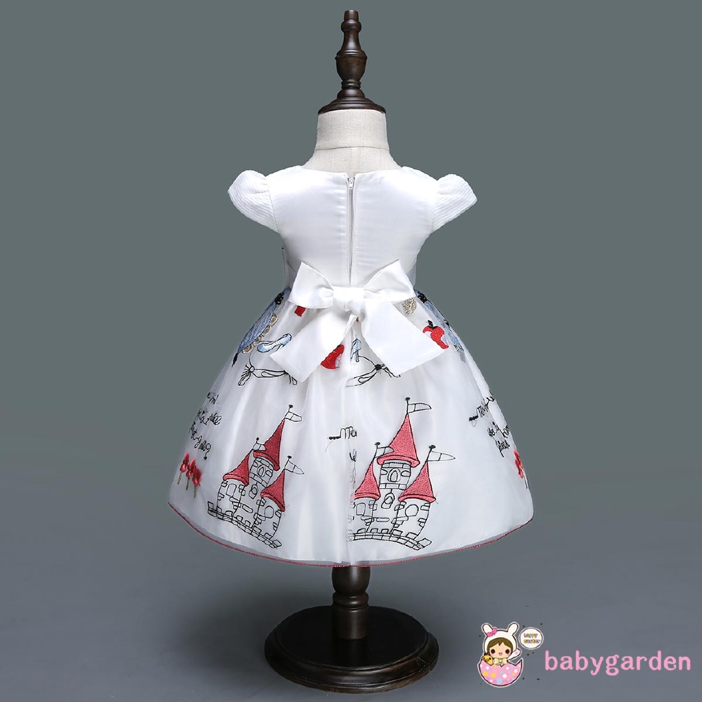 Đầm Bé Gái Thêu Hoa