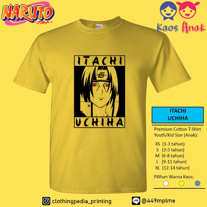 Áo Thun In Hình Nhân Vật Uchiha Sharingan Naruto Shippuden Sasuke