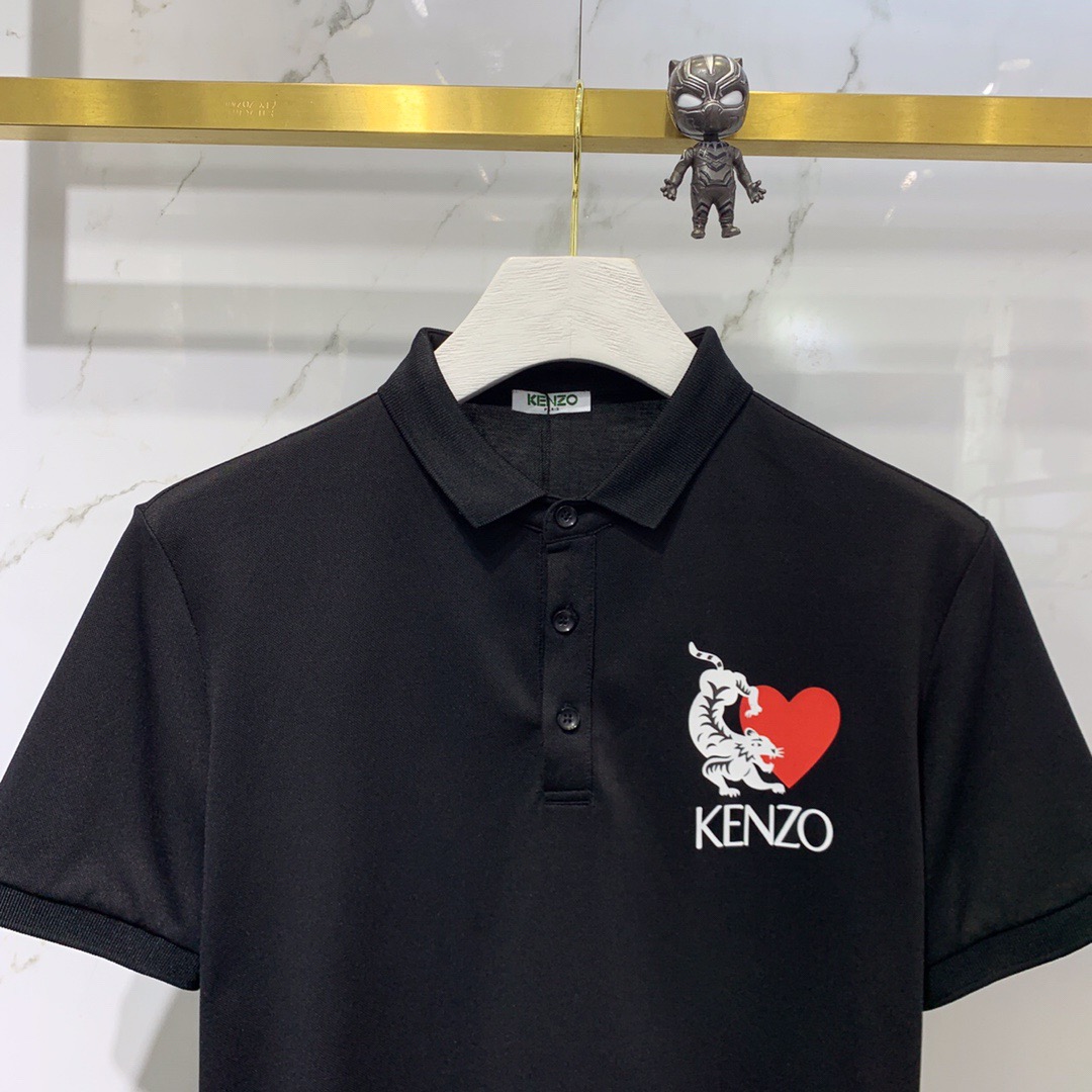 kenz0 Summer 2020 new tiger chest love logo printed thin t-shirt fashion trends men polo