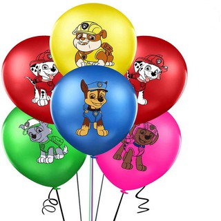 Set 10 Bong Bóng 12 inch Họa Tiết Hoạt Hình Paw Patrol Trang Trí Tiệc Sinh Nhật Cho Bé Trai